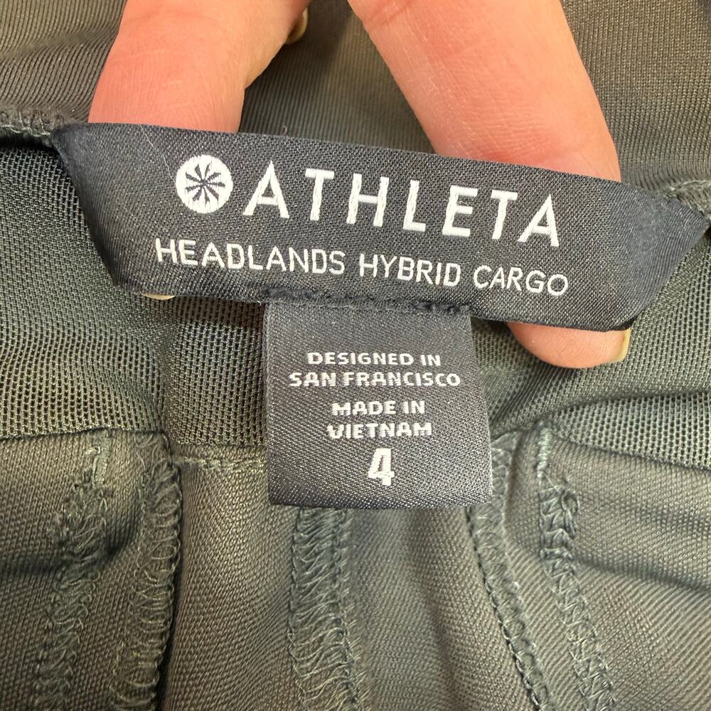EUC Athleta Headlands Hybrid High Rise Cargo Leggings Women's 4 Olive Green EUC - Picture 7 of 15